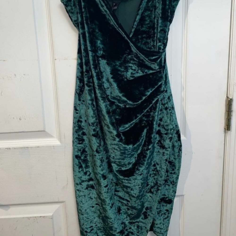 ReVamped green velvet dress